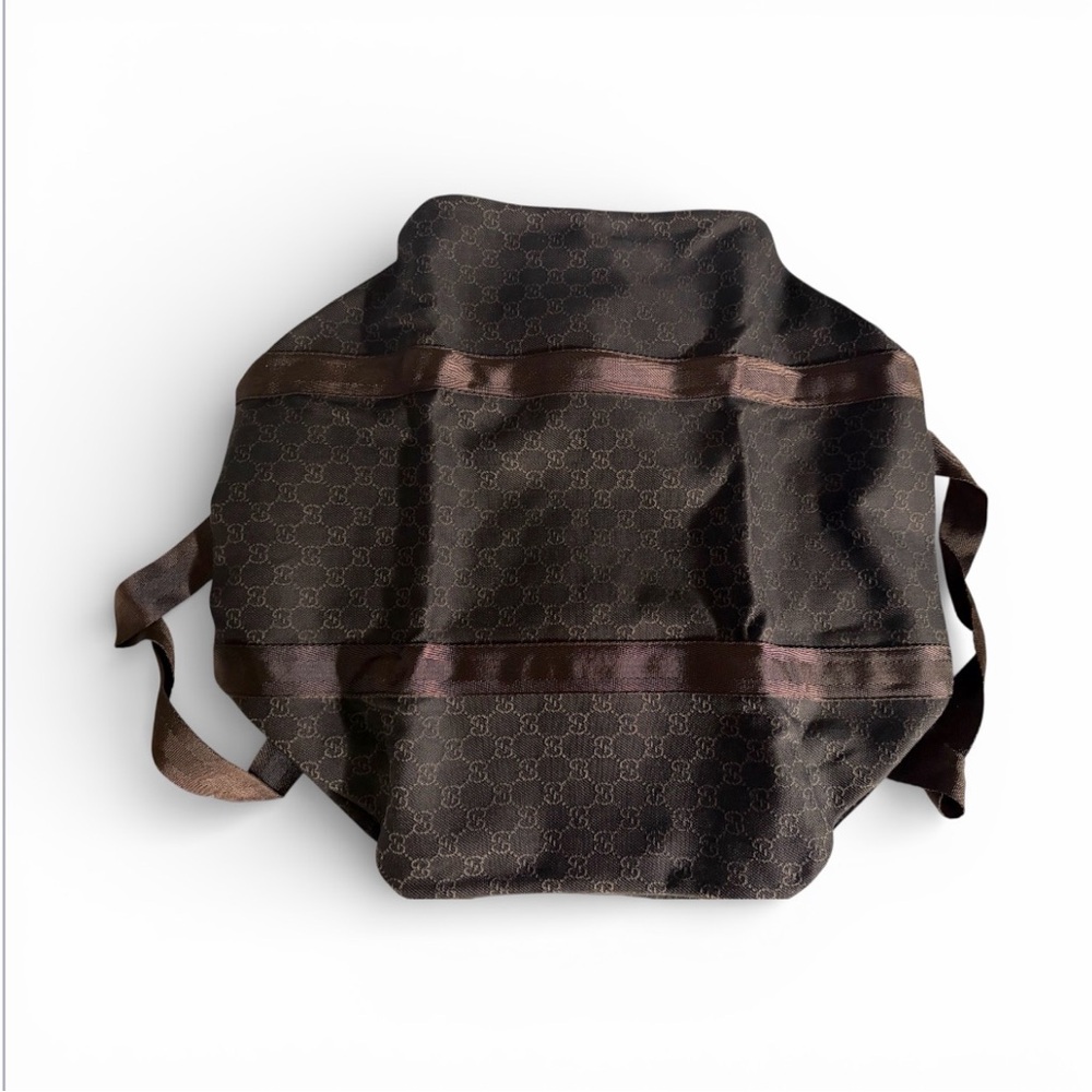 Gucci GG Dark Brown Monogram Soft Canvas Weekender Duffel Bag/Carryon Bag - Picture 5 of 16